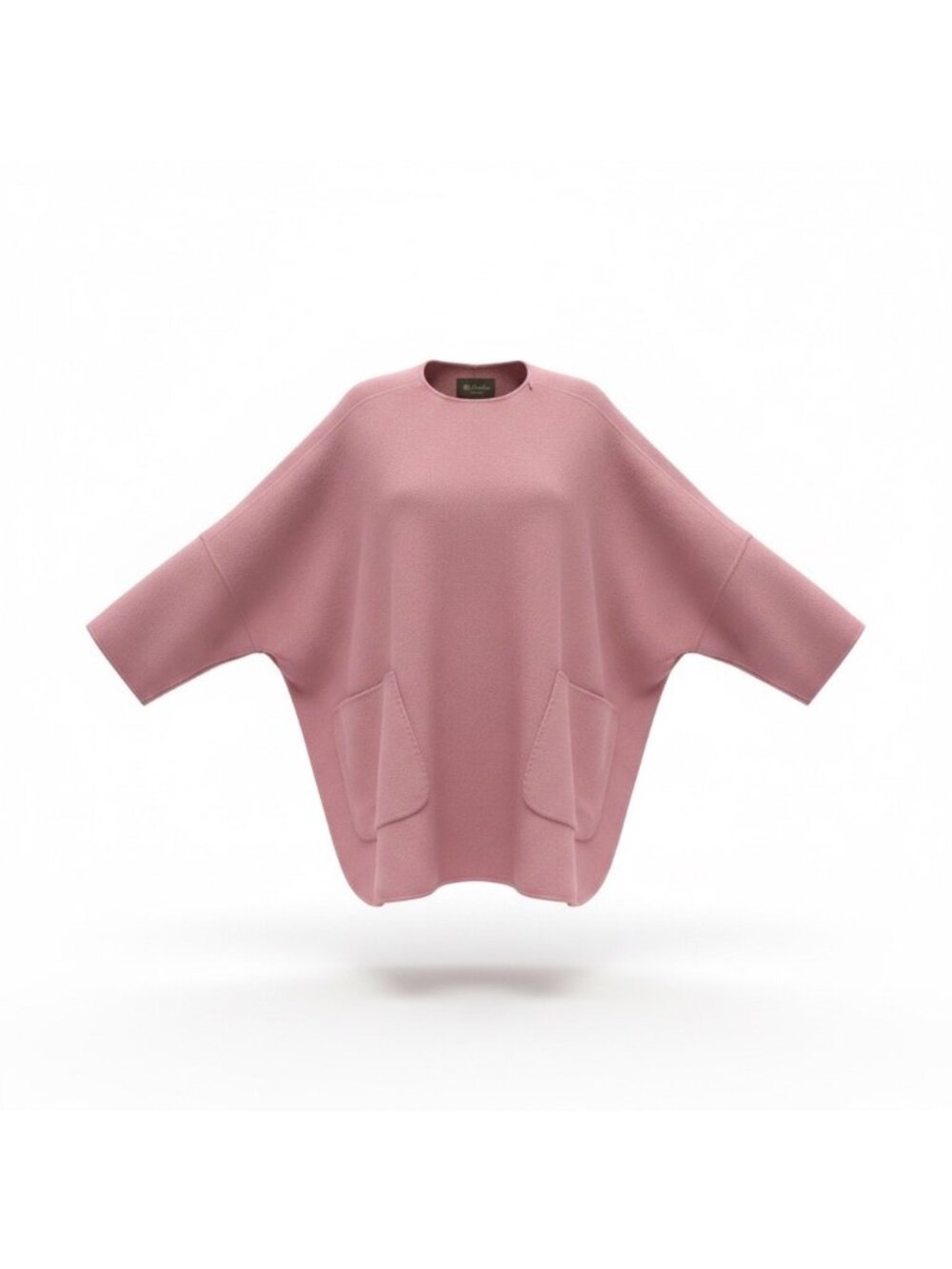 Loro Piana Womens Pink Cashmere Oversized Top Wide Sleeves & Front Pockets Sz S
